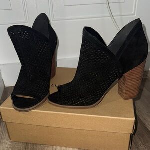 Elegant Black Peep-Toe Ankle Boots